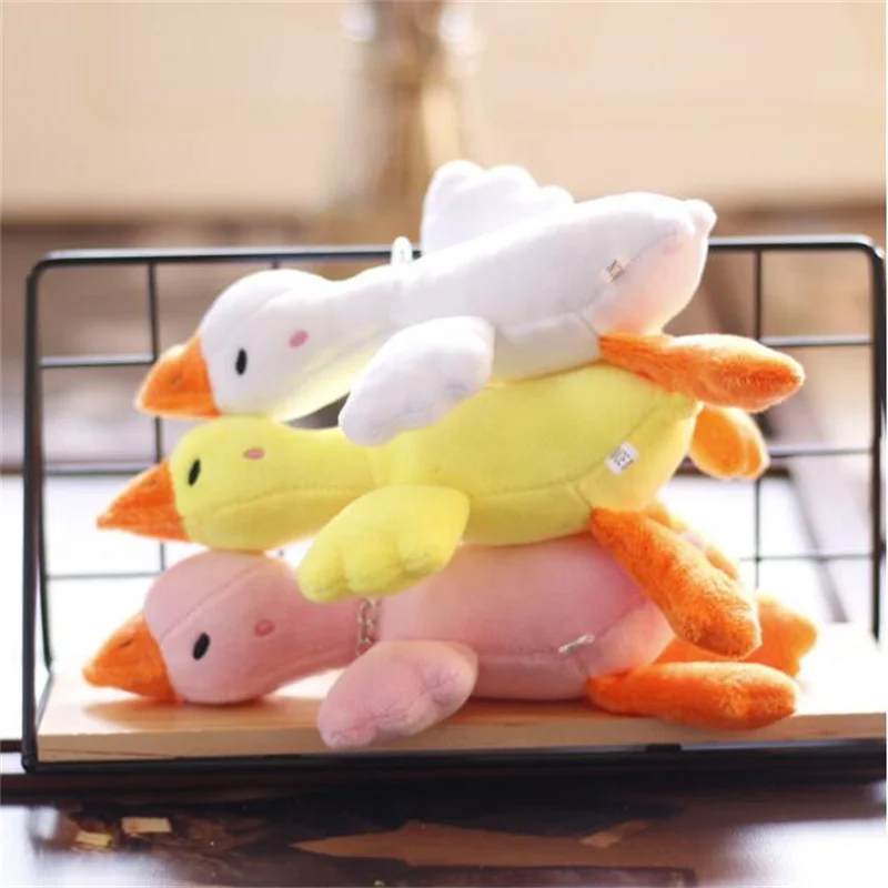 15cm Cute Big White Goose Pendant Plush Toy Plush Stuffed Animal Bag Doll Keychain For Girls Gift Wedding Party Decor