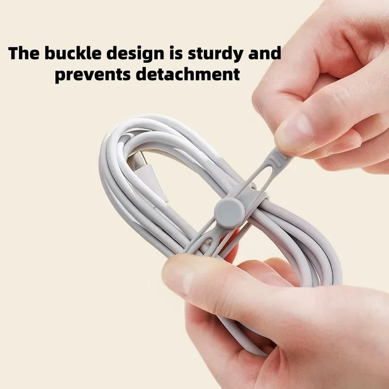 Silicone Cable Tie, Reusable Storage Device, Suitable for Offices, Charging Cables, Appliances, Homes, Kitchens, Schools, Travel