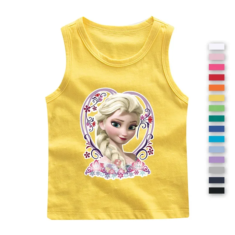 Disney Singlet for Girls Frozen Kids Underwear for Girls Princess Elsa and Anna Tank Tops Summer Wear Cotton Camisoles Thin Vest