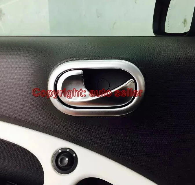 

Для Benz Smart Fortwo 2014 2015 2016 2017, ABS жемчужно-хромированная внутренняя дверная ручка, накладка, автомобильные аксессуары, наклейки W4