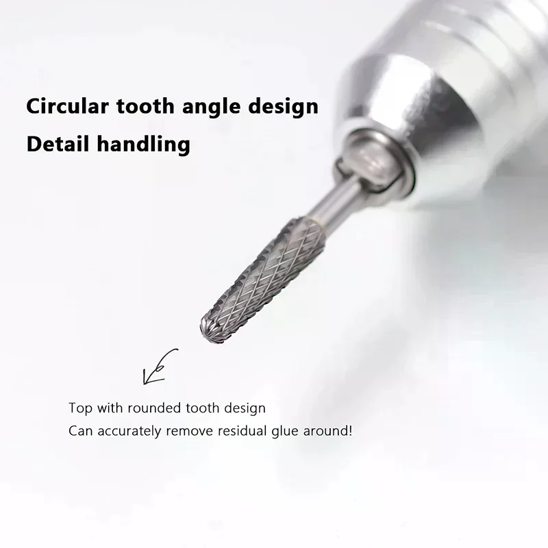 1개 텅스텐 카바이드 네일 드릴 비트 전동 네일 밀 커터 매니큐어 기계용 네일 액세서리