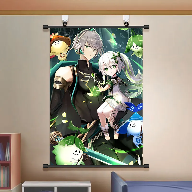 Anime Genshin Impact Alhaitham poster Fabric Wall Scroll Home Decor Anime Poster 20*30cm Gfits Cosplay