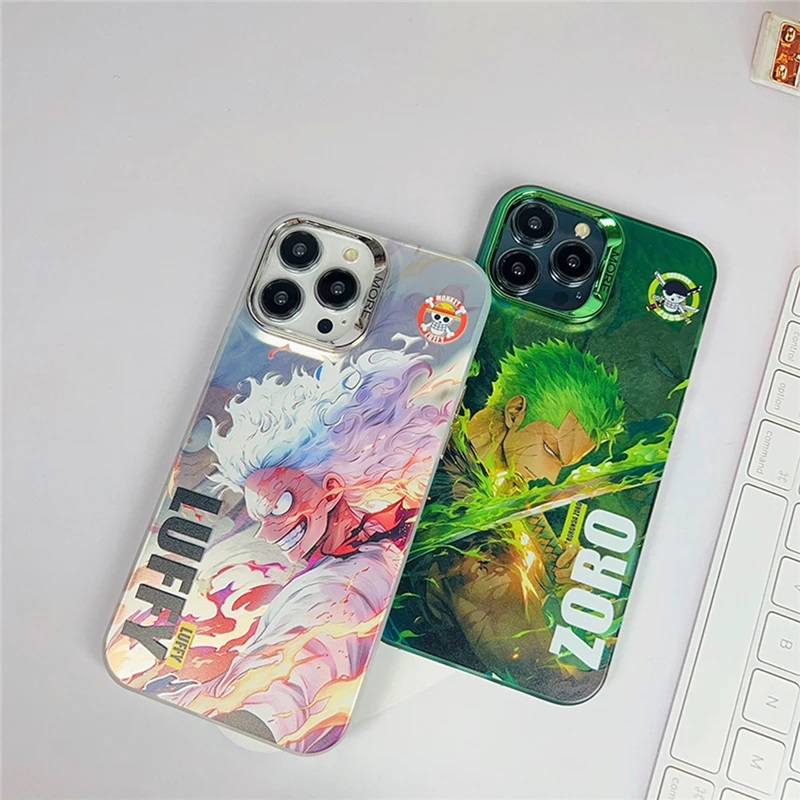 Anime Naruto Sasuke Dragons Balls One Piece Color Silver Case for IPhone 11 12 13 14 15 Pro Max Plus Phone Cover Shell Toy Gift