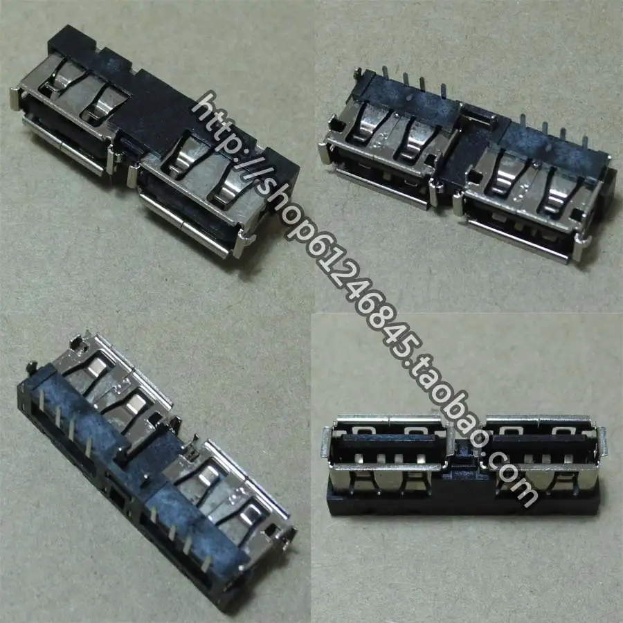 For  Asus and Other One-Piece Dual USB Connector Plug Socket Copper Sheet up Interface Jack Head Connector