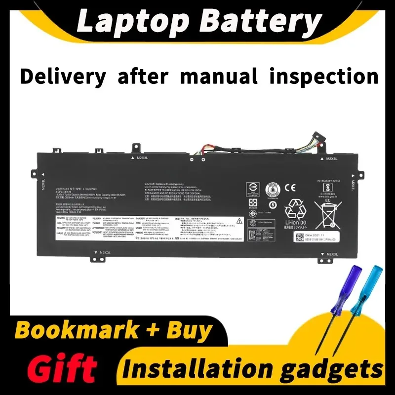 

For Lenovo SAVER Y9000X 2020 L19C4PG0 L19M4PG0 15.36V 60wh Laptop Battery