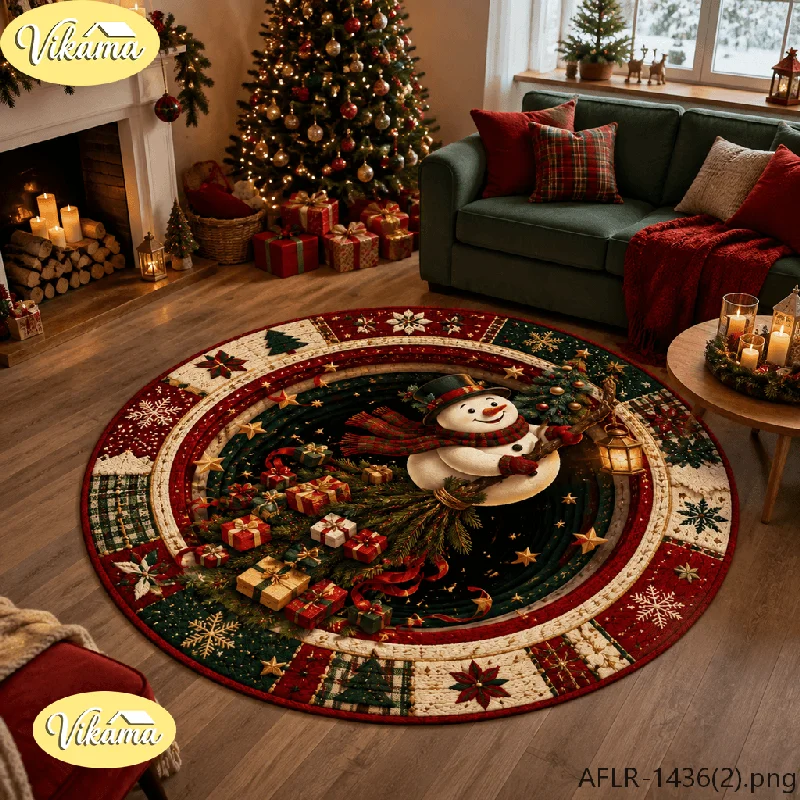 Gift Gift & Lantern Christmas Flannel Snowman Round Rug, Non-Slip Washable Holiday Rug for Living Room Bedroom Nursery Kids Room - Aliexpress Deal