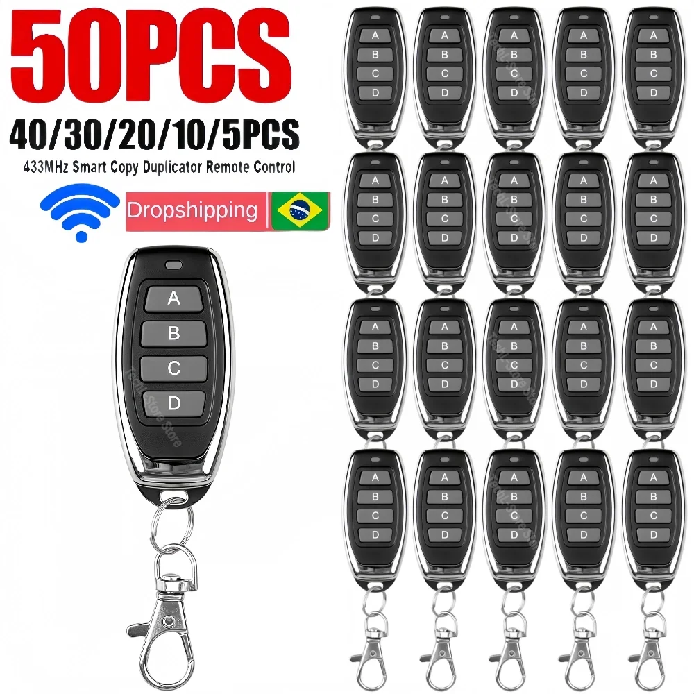 5-50pcs 433MHz Auto Copy Remote Control Electric Garage Door Opener Remote Controller Duplicator Clone Cloning Code Transmitter