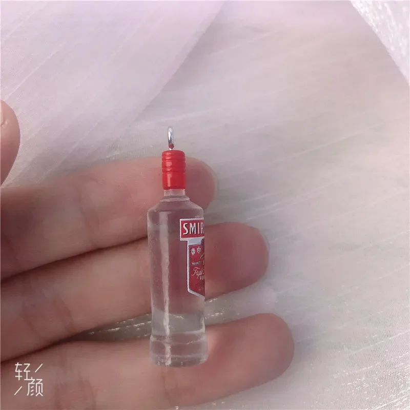 10pcs Fashion 3D Alcohol Drink Bottle  Beer Charms Earring Keychain Jewlery Findings Phone Case DIY