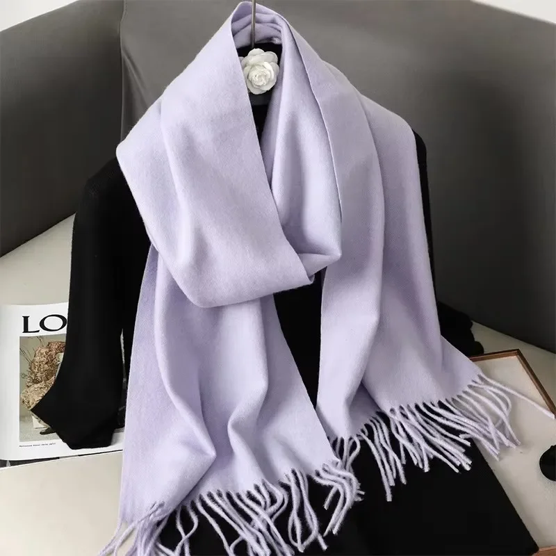 Neue 62 Farbe Winter Schal Für Frauen Lange Warme Kaschmir Schals Hijab Solide Dame Schal Wrap Weibliche Pashmina Bandana Kopf Schals