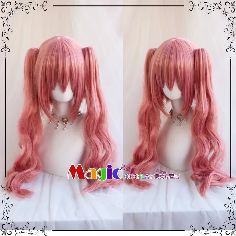 

2 Types Anime Ghost Princess Perona Cosplay Wig Pink Long Curly Wavy Ponytails Synthetic Hair Adult Pigtail Free Wig Cap