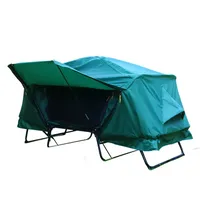 2Persons Camping Off-Ground Tent with Folding Bed Outdoor Waterproof and Cold-Proof Double Layers Anti-storm Tourist Drive