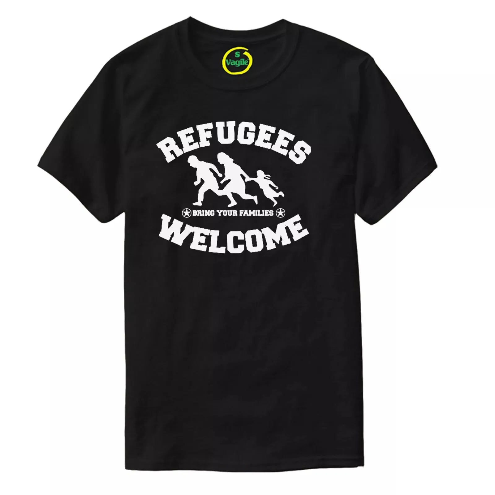 Refugees Welcome T-shirt - Protest Demonstration Tee Top Suitable for pairing with two couples and families