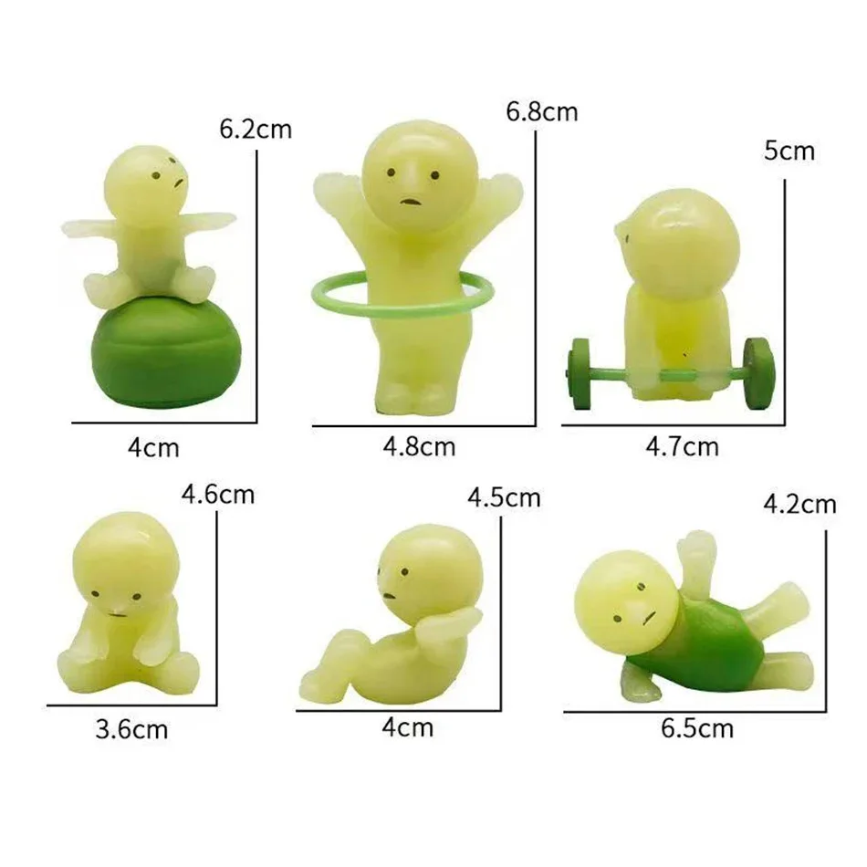 Überraschungsgeschenk Fitness-Übungs-Serie Mehrere Puppen Grün Nachtleuchtende Mysteriöse Blindbox Actionfiguren Dekorationsmodell – Detail 1