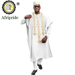 Agbada-Vêtements africains traditionnels pour hommes, ensemble de 4 pièces, chemises, pantalons et chapeau brodés, Dashiki, pour soirée de mariage, A2216118