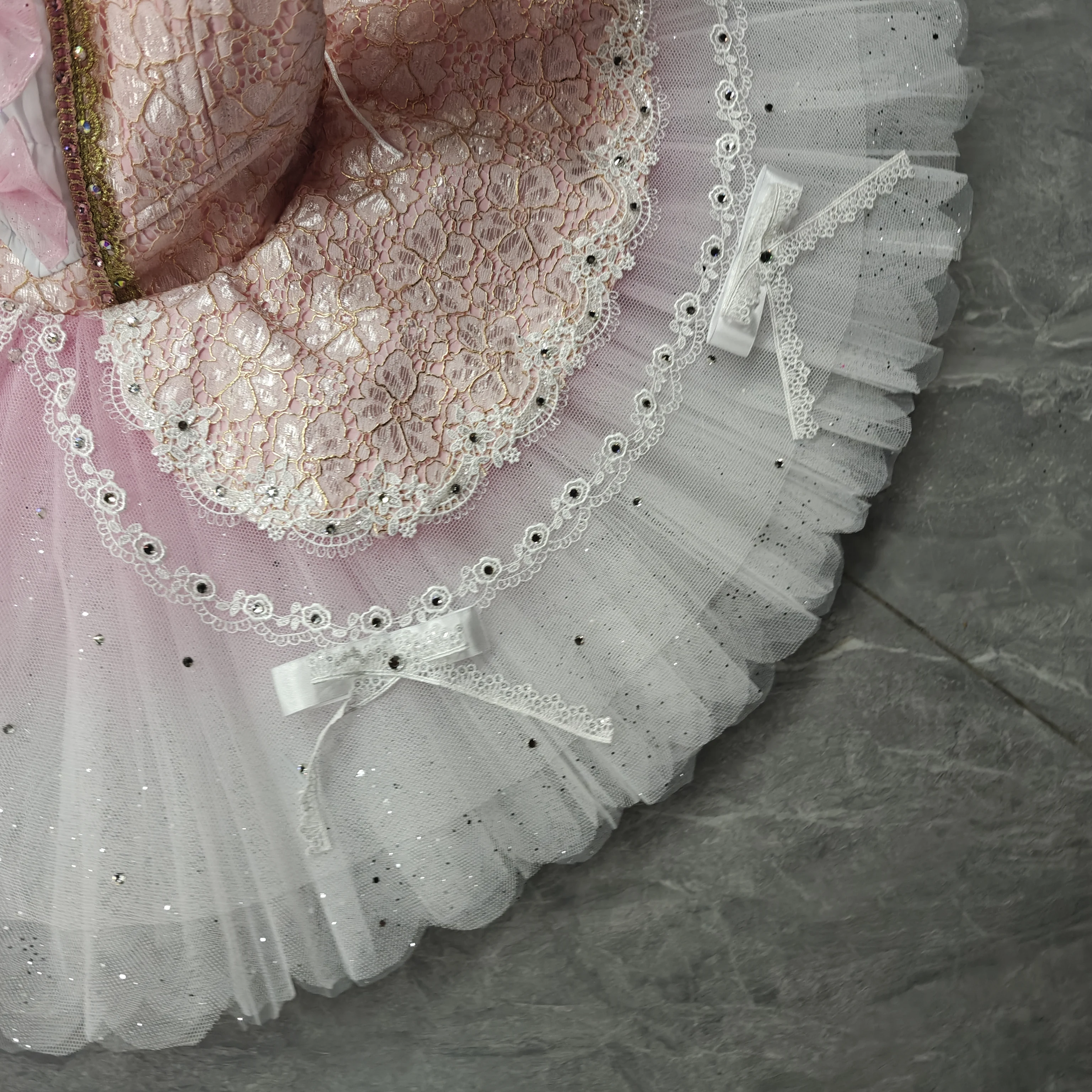 hot selling  high quality Unique Design competition cloth Girls  Women  Performance Wear Fairy doll variations Pink Ballet Tutu