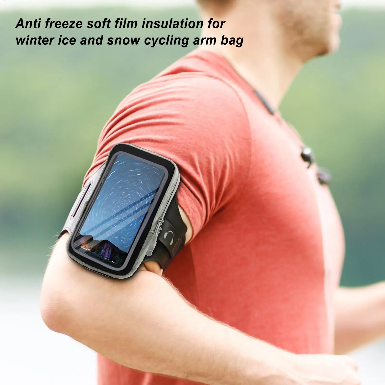 USB Heating Thermal Phone Pouch Anti-freeze Warm Winter Ice And Snow Cycling Armband Sports Running Armband Phone Holder