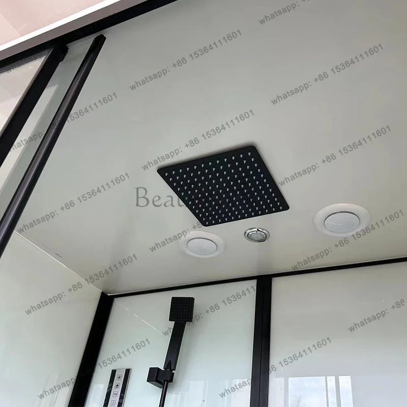 Household integral shower room integrated black stainless steel top spray bathroom wet and dry