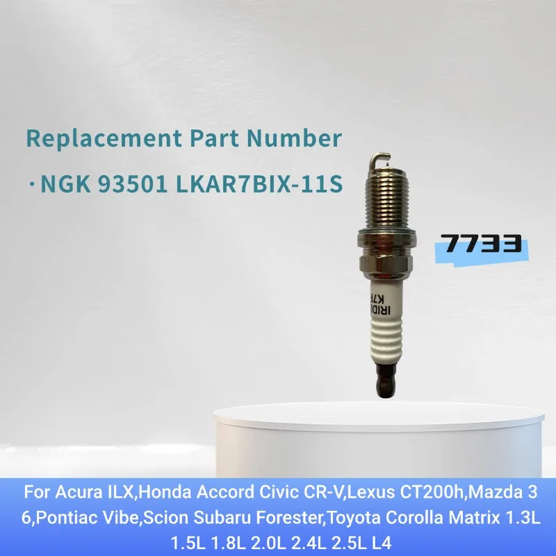 93501 LKAR7BIX-11S Duble Iridium Spark Plug 4PCS For Acura ILX,Honda Accord Civic CR-V,Lexus CT200h,Mazda 3 6,Pontiac Vibe