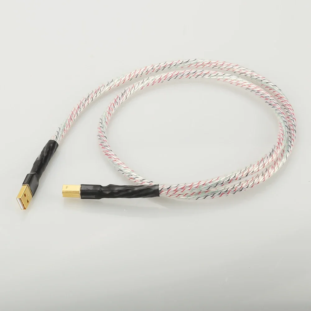 

Hifi Top-rated Silver Plated Shield USB Cable High Quality Type A to Type B Hifi Data Cable For DAC