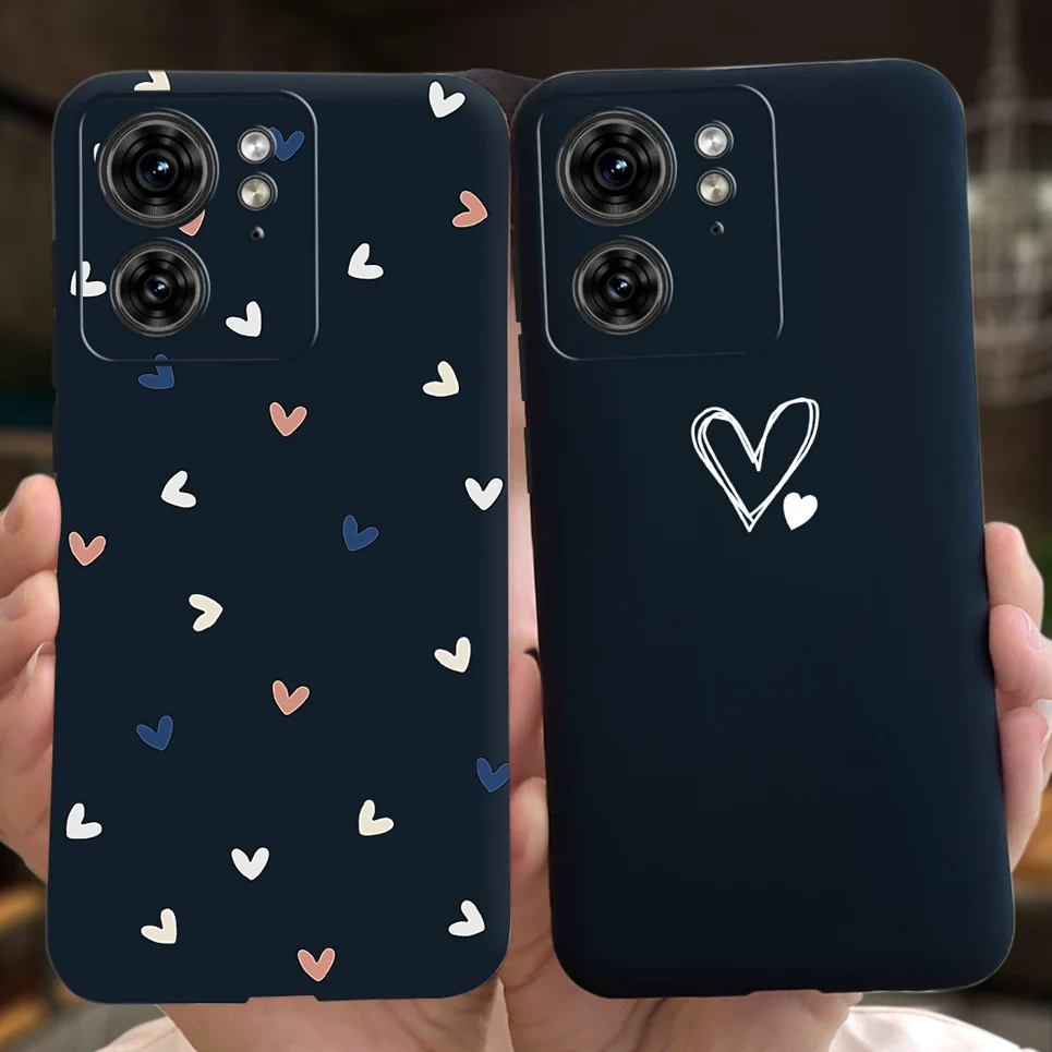 Couple Love Heart Pattern back shell For Motorola Edge 40 Neo Edge40 5G Ultra Soft Slim Black Case Flower Capa Silicone Coque