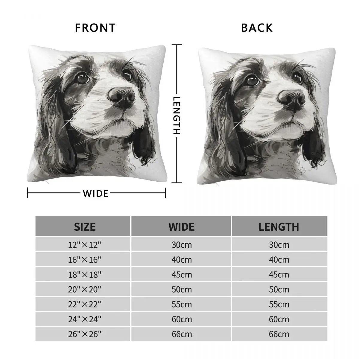 Cocker Spaniel Puppy Sugar-Coated Cuteness Square Pillowcase Pillow Cove Cushion Comfort Throw Pillow for Home Sofa