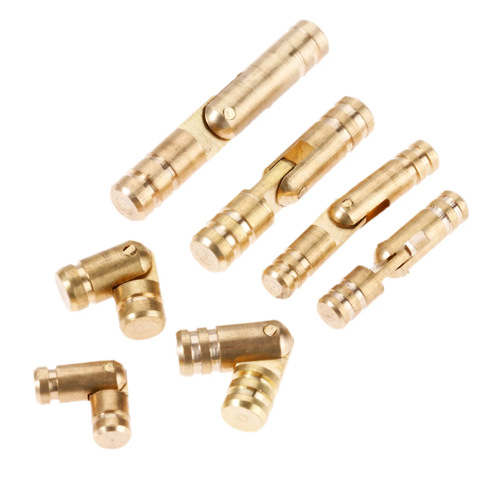 4Pcs Copper Invisible Concealed Barrel Hinge Jewelry Wood Boxes Cabinet Small Cases Miniature Barrel Hinges 4*15mm/5*19mm/5*30mm