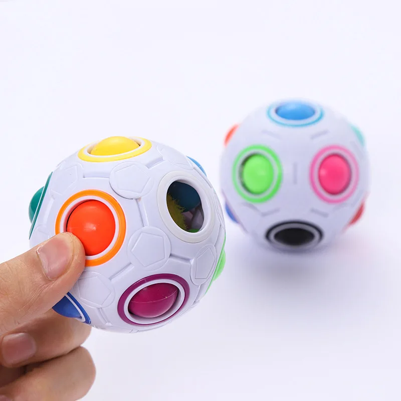 Creative Magic Spheric Cube Speed Rainbow Ball Puzzles Learning Educational Toys For Children Adult Office Anti Stress Gifts