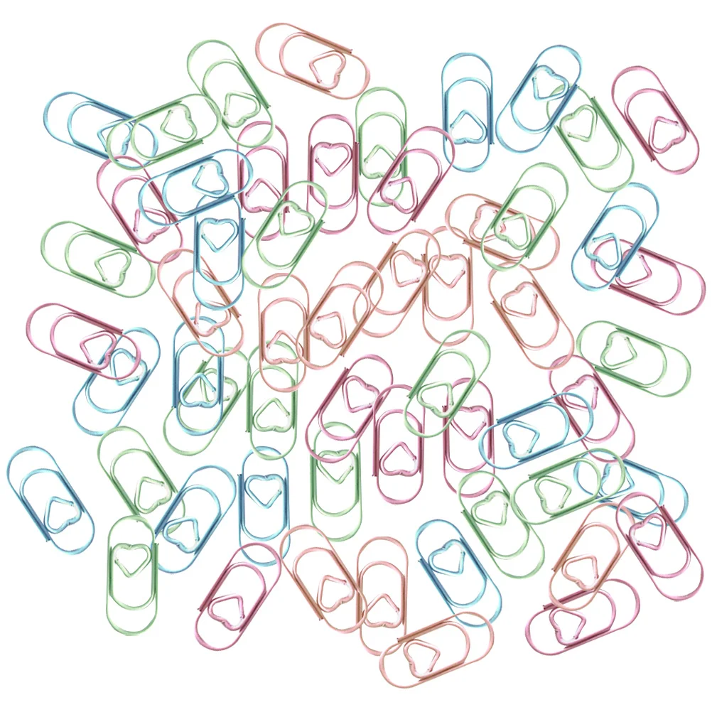 200Pcs Metal Heart Paper Clips Exquisite Small Office Clips for Crafting Reading Marking DIY Cards Albums Files Functional and