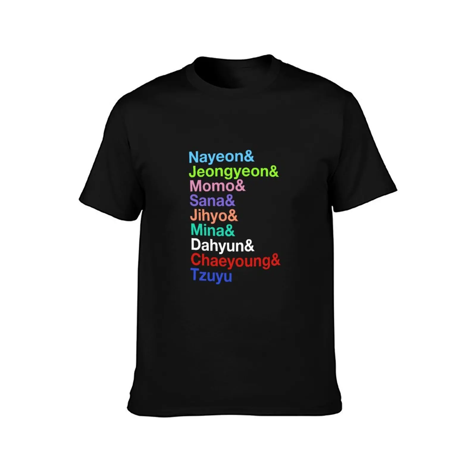 Nayeon, Jeongyeon, Momo, Sana, Jihyo, Mina, Dahyun, Chaeyoung, Tzuyu Twices Names (Colors Ver.) T-Shirt