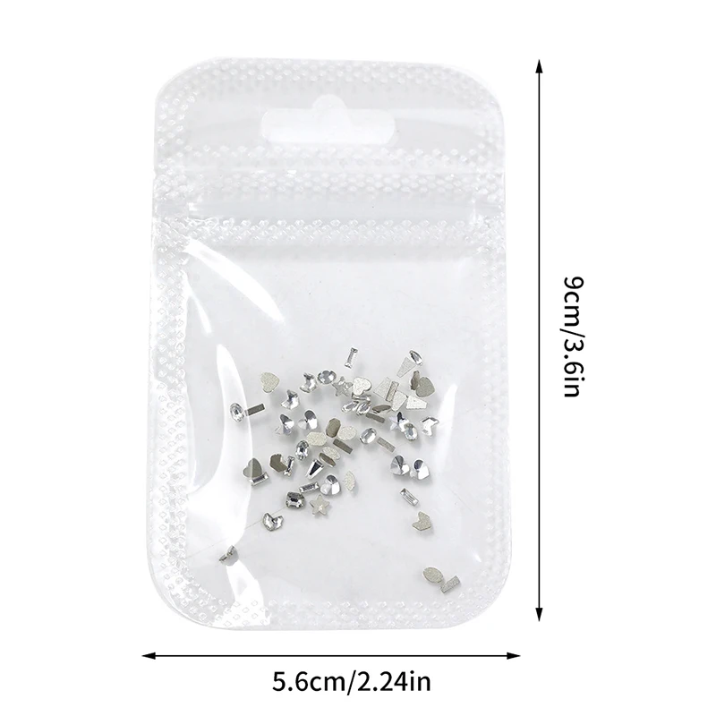 50pcs Mini Shaped Crystal Diamond Nail Decorations Flat Bottomed Rhinestone Mixed Color Glass Gemstone DIY Manicure Accessory
