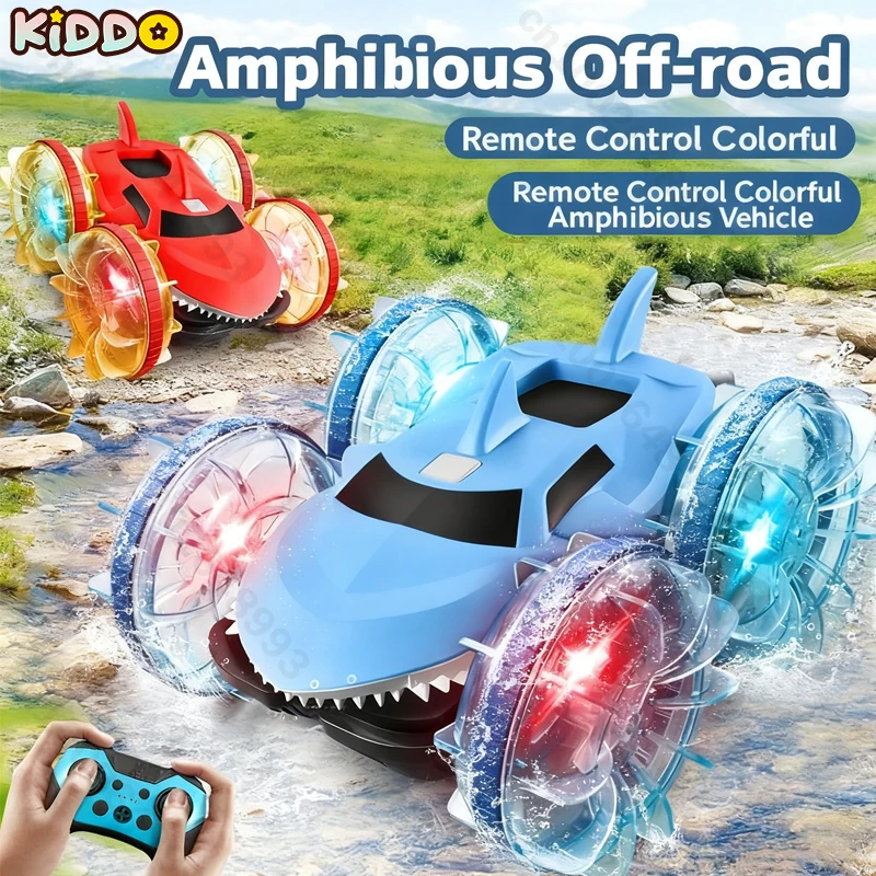

Радиоуправляемый автомобиль Shark, датчик жестов-амфибия, двухсторонний 2,4G, трюк, светящийся со светодиодным пультом дистанционного управления, игрушка для бассейна для детей, рождественские подарки