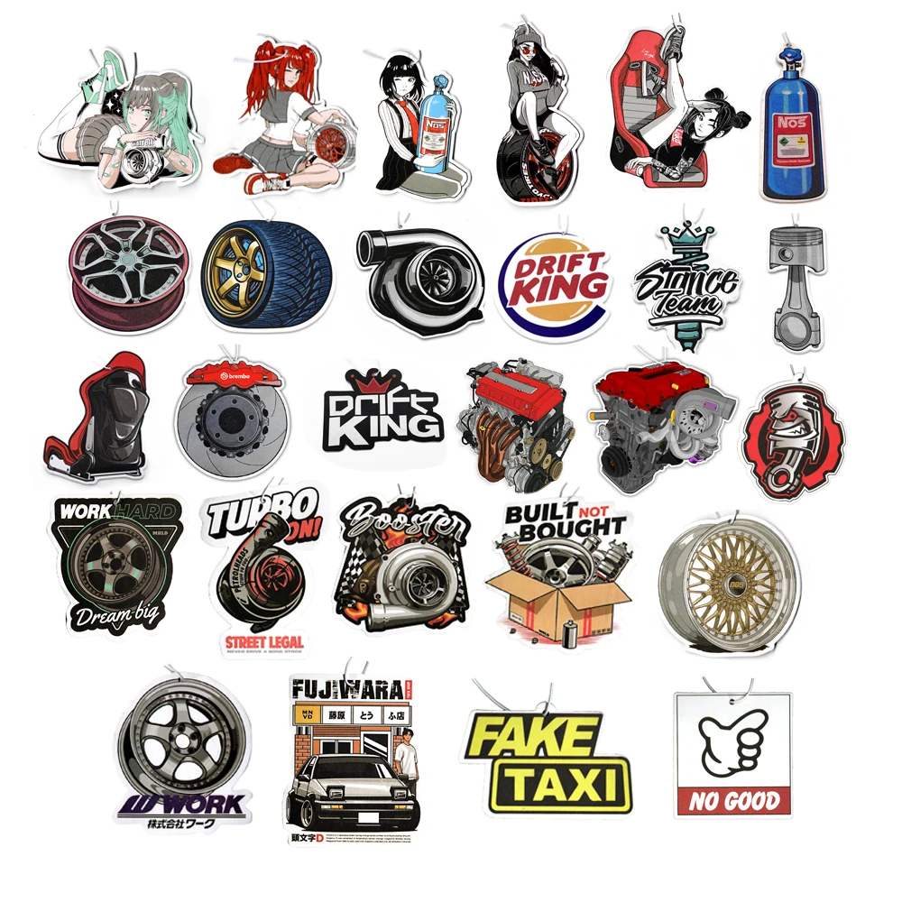 JDM-سيارة الهواء المعطر عجلة معلقة ، الرؤية الخلفية ، ورقة صلبة ، قرص الفرامل توربو ، الناشر سيارة ، الملحقات الداخلية ، فتاة لطيف