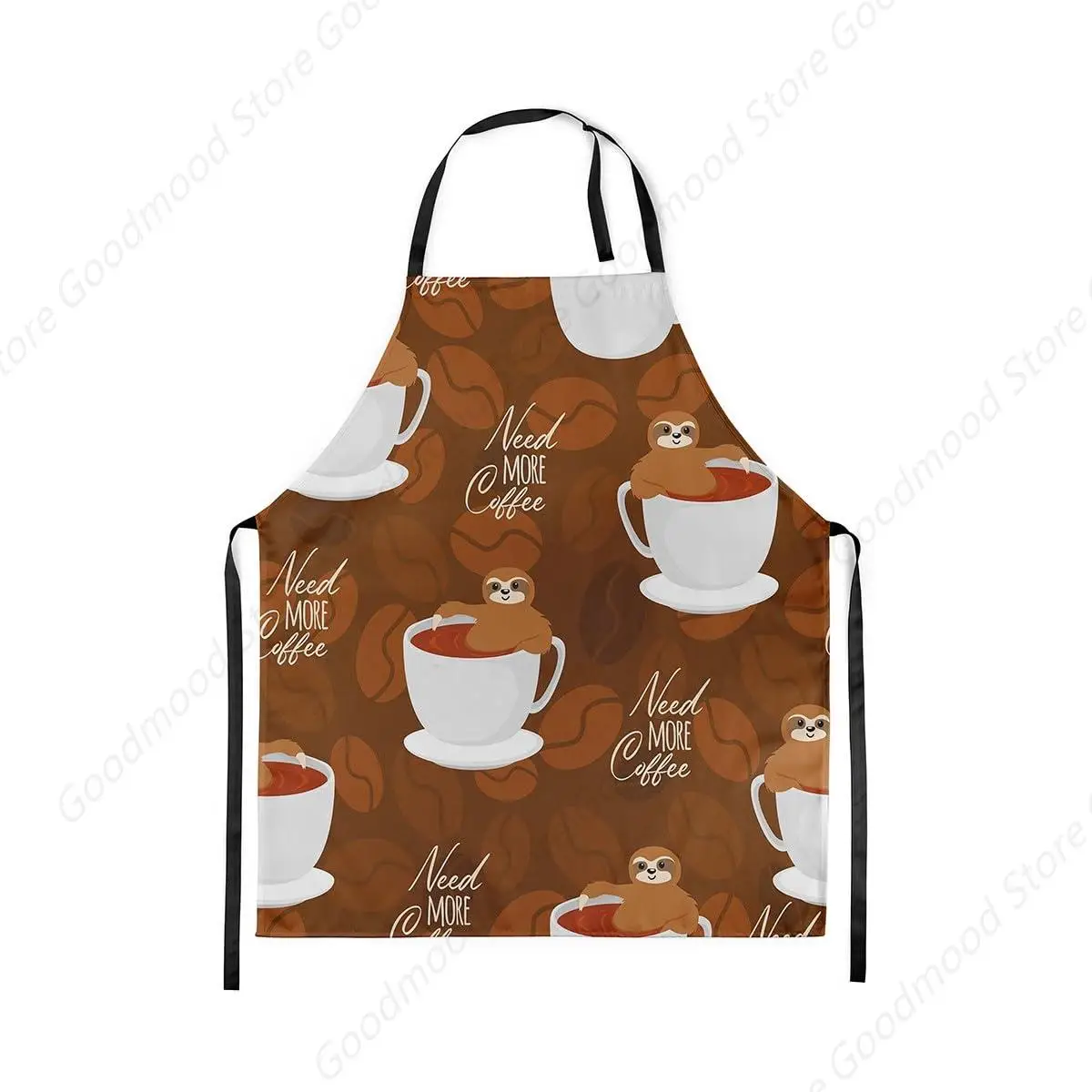 

Funny Monkey Waterproof Apron Coffee Chef Apron Coffee Beans Print Cooking Apron for Leisure Time Theme Kitchen Apron