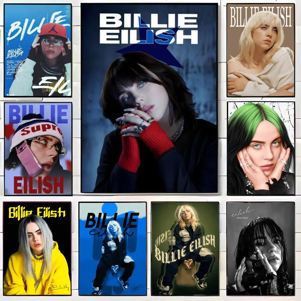 Hot Singer B-Billies E-EilishS Poster Decorative Wall Art for Living Rooms, Bedrooms, Bars & Cafés, Stylish Home Décor Gift