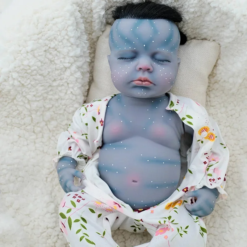 49cm Full Vinyl Body Avatar LouLou Lifelike Reborn Toddler Newborn Doll Hand-Detailed Paint with 3D Visible Veins