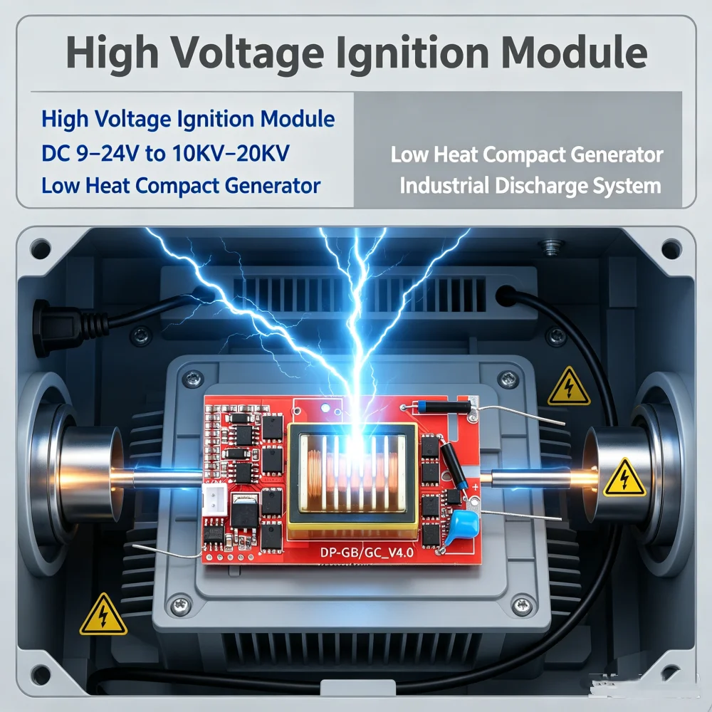 DC 9-24V To 10KV-20KV High Frequency DC High Voltage Generator Inverter Boost Spark Arc Ignition Coil Module For Igniter