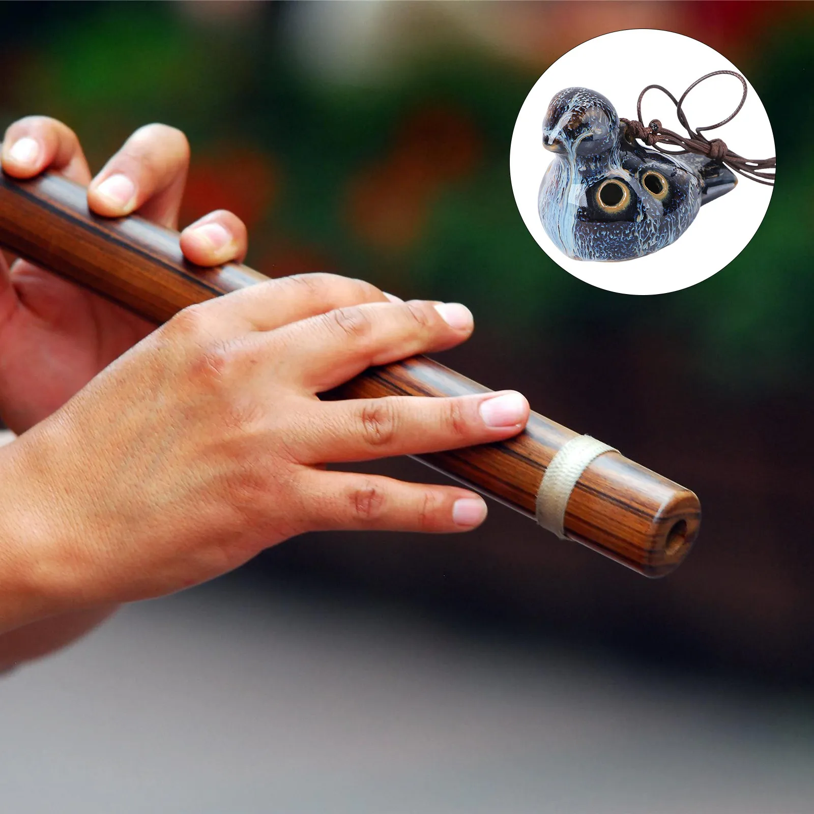 6 Holes Bird Style Ocarina Ceramic Flute Beginner Friendly Portable Mellow Tone Ergonomic Shape for Music Lovers Performers