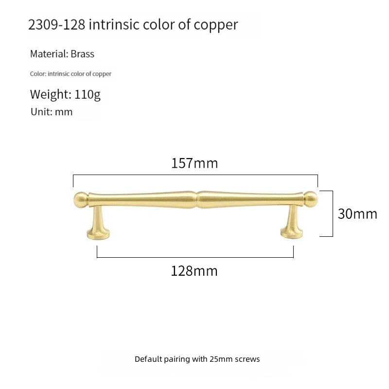 Pure Copper Furniture Brass Handle, Chinese Cabinet, Door Hardware, Gold, Clothes, New, Wholesale