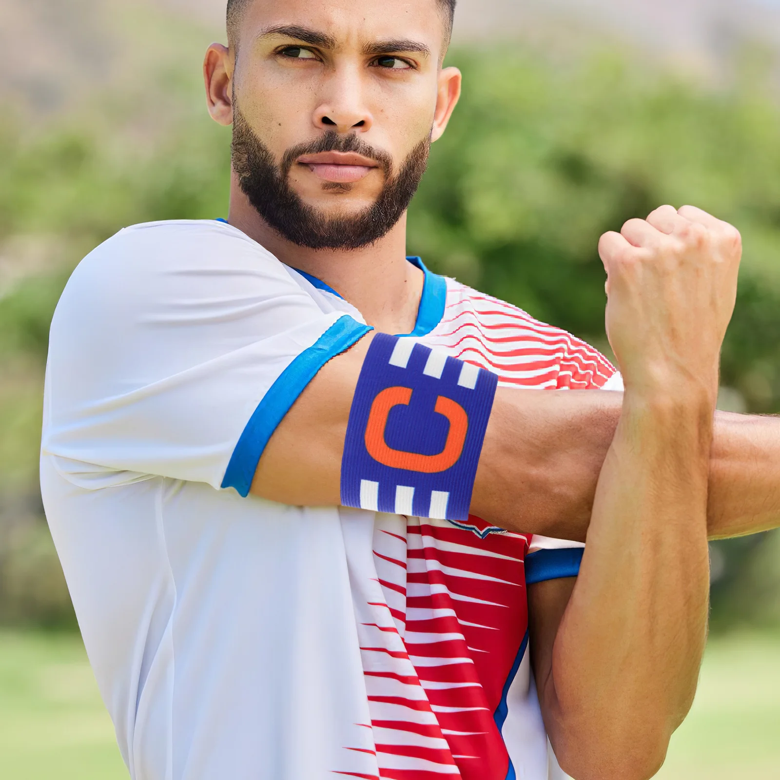 

4Pcs Adjustable Captain Armbands Football Soccer Basketball Elastic Sports Wristbands Bright Colors Pattern Team Leader