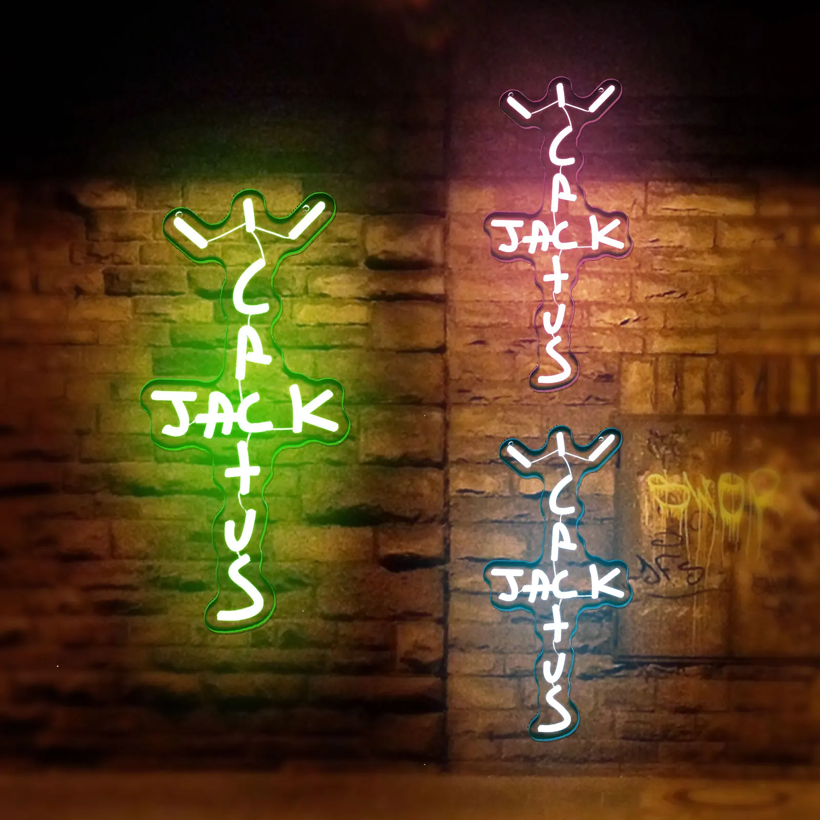 UponRay-señal de neón LED Cactus Jack para decoración de pared de dormitorio, 3 colores, para oficina, hombre, cueva, cerveza, Bar, Pub, Navidad,