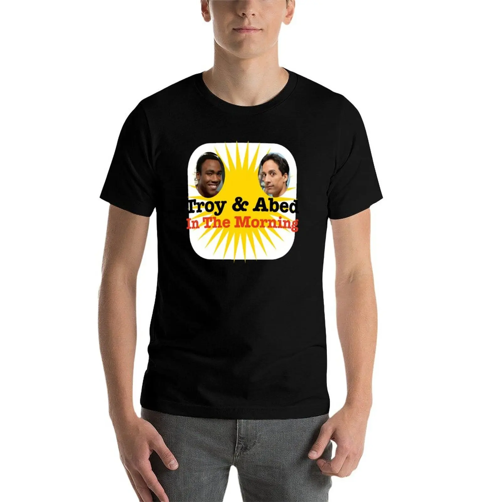 تي شيرت Troy and Abed in the Morning تي شيرت مضحك تي شيرت فكاهة داكنة للرجال تي شيرت سيارات جرافيك