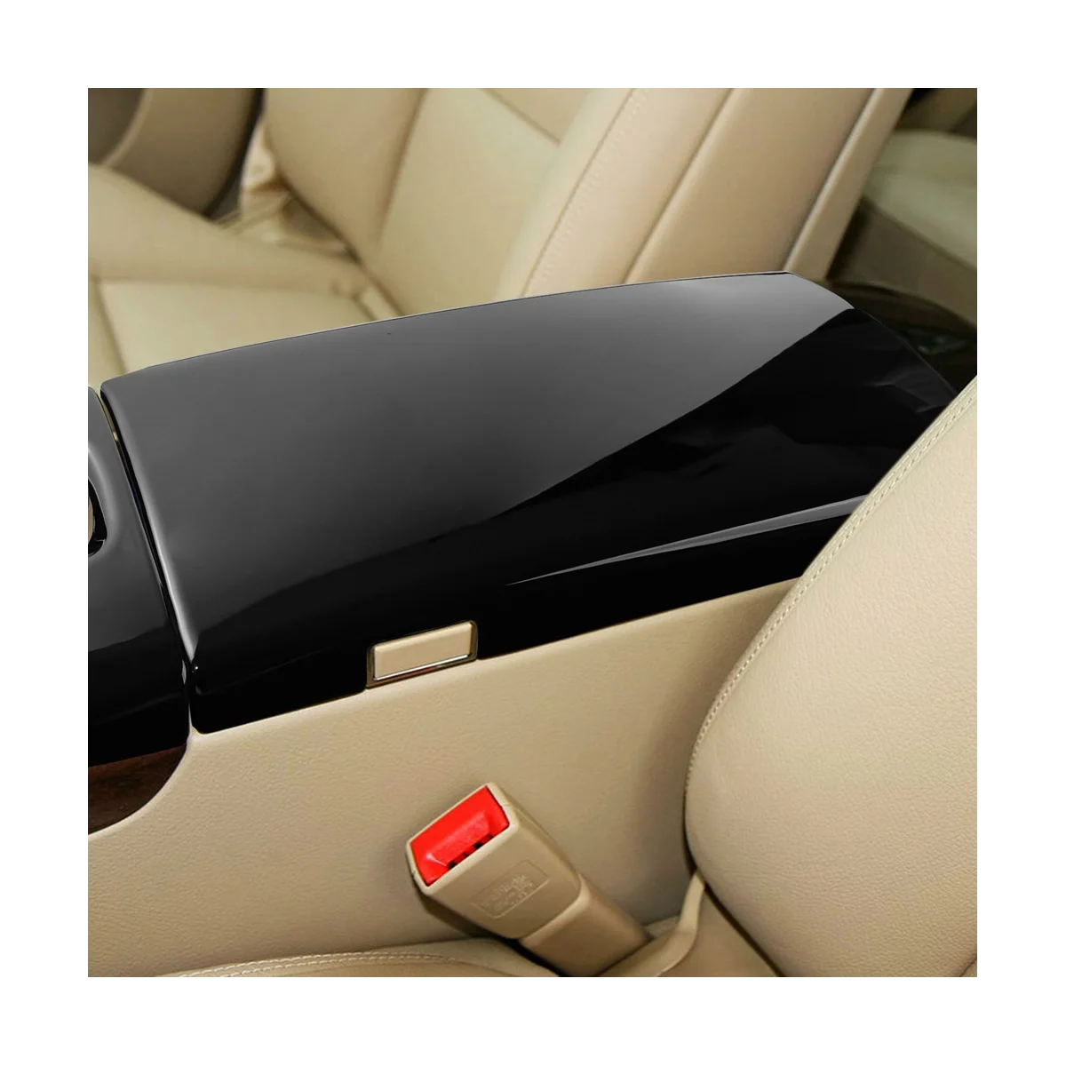 3Pcs Car Center Console Armrest Box Phone Cover Dial Pad Housing for S Class W221 2008-2012(Black)