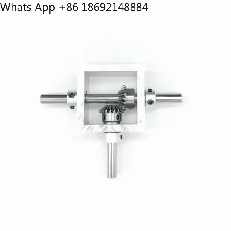 90 Degree Right Angle Reversing Gearbox for Small Bevel Gear Rotator 1 to 1 Mechanical Transmission Module Double Shaft