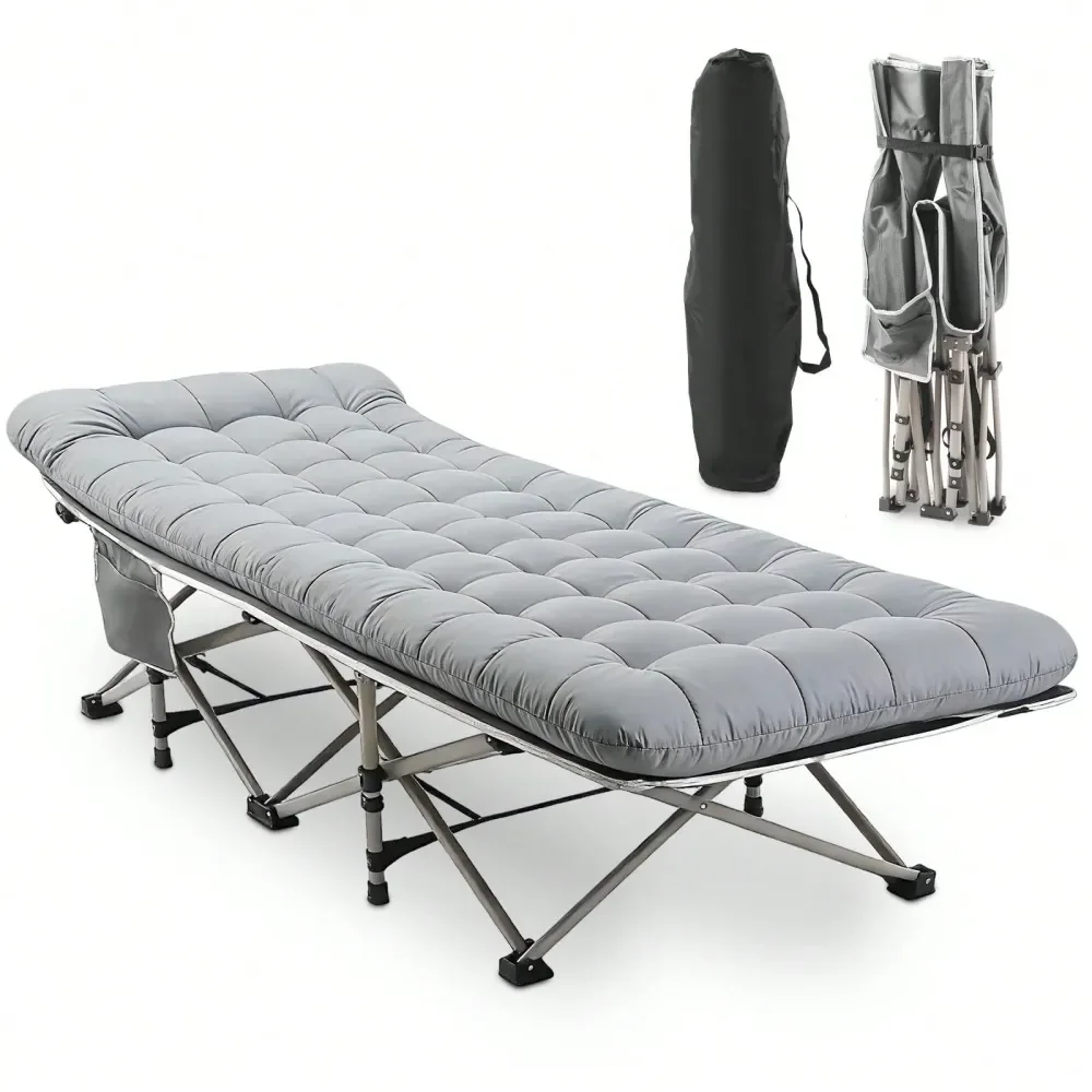 

Cot For Adults, HeavyDuty Portable Cot Bed With Mattress, Foldable Padded Sleeping Cots For Camping Travel Tent Day Bed Outdoor