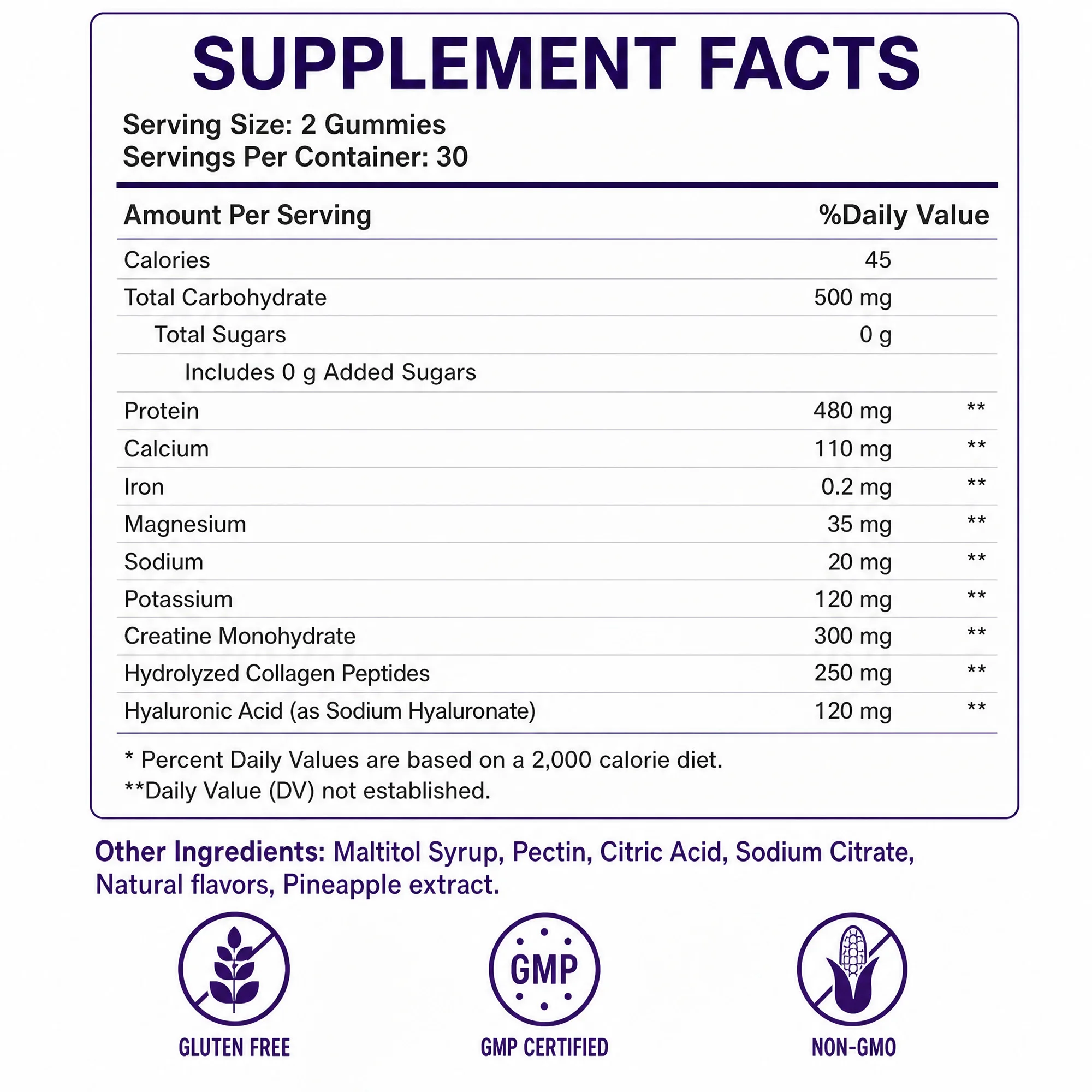 Protein Gummies - 3-IN-1 Performance Formula, Promote Protein Synthesis, Skin, Nail, Bone and Joint Health, Build Muscle Mass