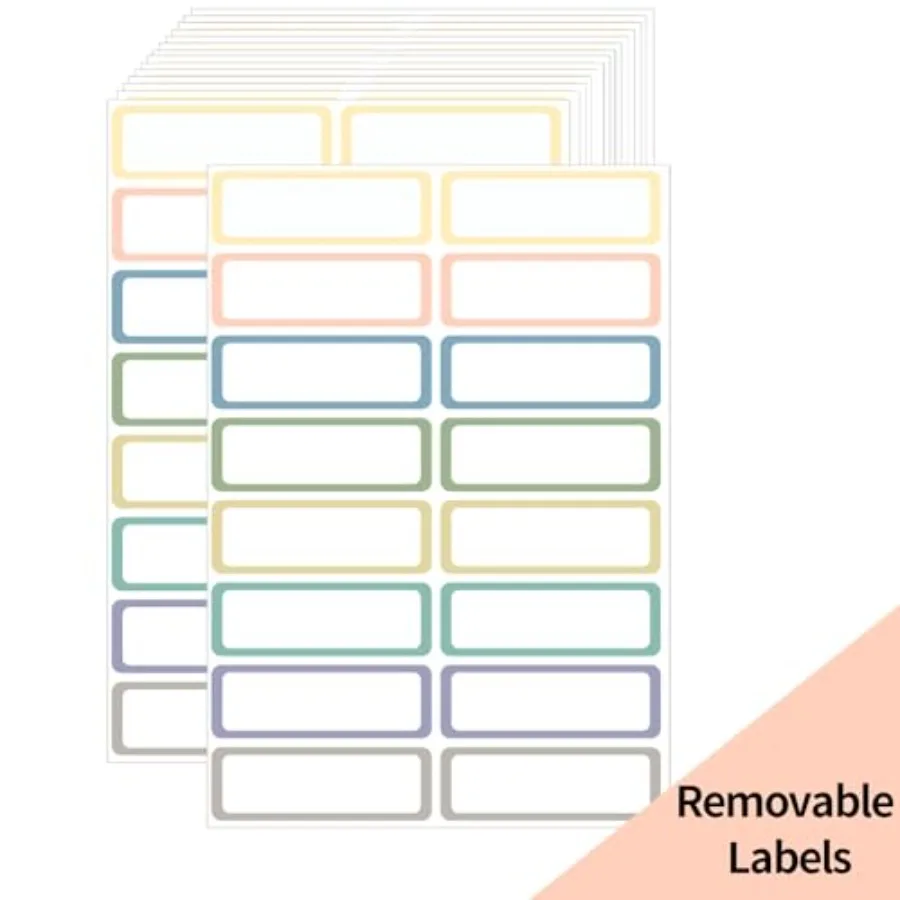 

Removable Labels, Removable Colored Labels Stickers, Self-Adhesive Rectangular Stickers Water/Oil/Tear Resistant for Food Conta
