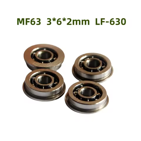 50pcs MF63 open flanged bearing LF-630 3*6*2 mm Miniature flange ball bearings ABEC-5 3x6x2 mm