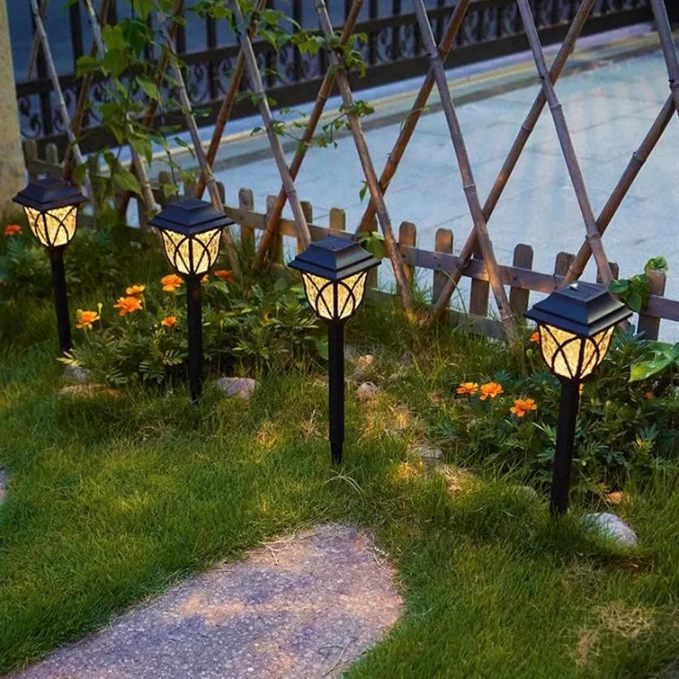 Luces solares para camino al aire libre, luces solares brillantes para patio, impermeables, encendido/apagado automático, luces de jardín para