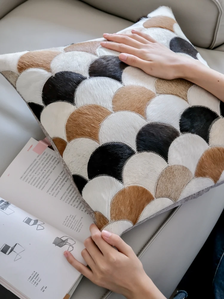 

Подушка Rinoart ручной работы из натуральной коровьей кожи «Богатство, Медные монеты, Мир, Гинкго» для дивана, квадратная подушка для гостиной с наполнителем