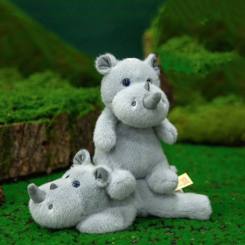 

Doll Keyring Wrist Pad Rhino Doll Pendant Fluffy Soft Rhino Comfort Animal Rhino Doll Gifts